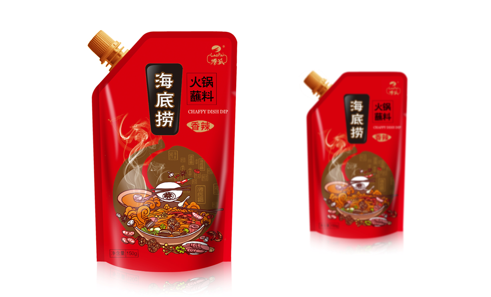火锅蘸料食品包装袋设计
