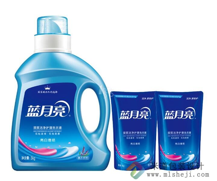 蓝月亮洗衣液包装袋设计