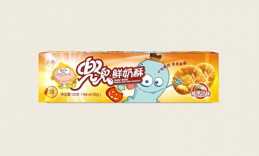 壹趣鲜奶苏饼干包装袋设计