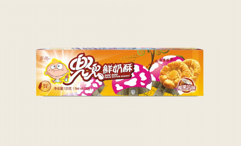 壹趣鲜奶苏饼干包装袋设计