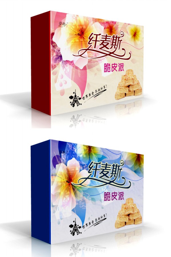 脆皮派纤麦斯鸡蛋卷包装箱设计