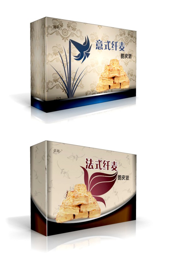 脆皮派纤麦斯鸡蛋卷包装箱设计