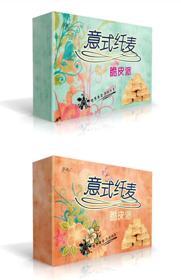 脆皮派纤麦斯鸡蛋卷包装箱设计