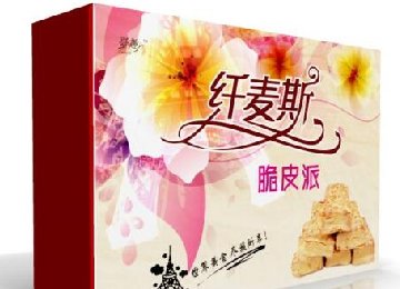 脆皮派纤麦斯鸡蛋卷包装箱设计