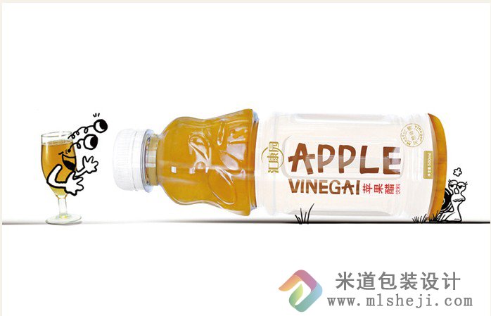苹果味饮料塑料瓶包装设计
