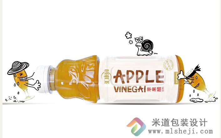 苹果味饮料塑料瓶包装设计
