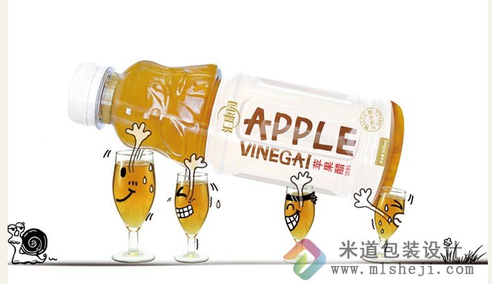 苹果味饮料塑料瓶包装设计
