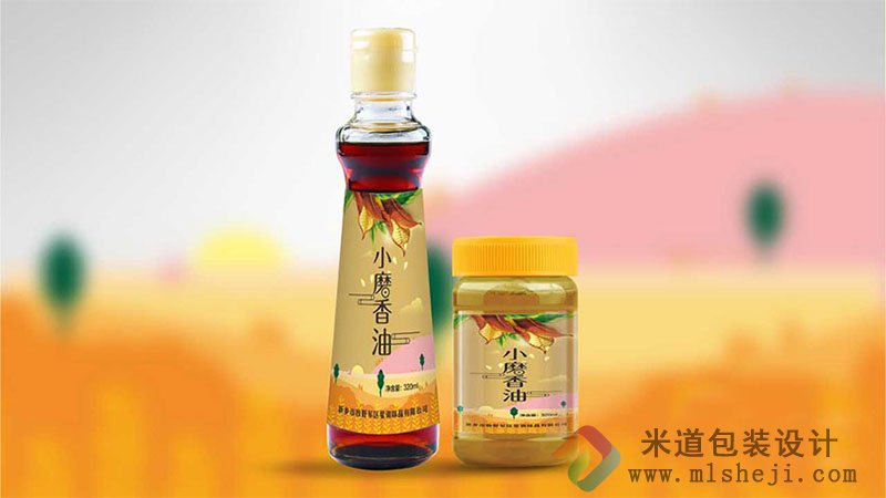 小磨香油标签 香油标签设计 郑州香油标签设计
